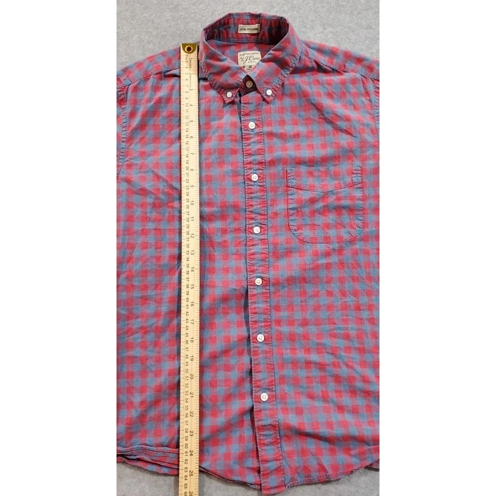 J.CREW Men's Long Sleeve Button-Down Shirt, Size M Short, Plaid, Slim‎ Untucked